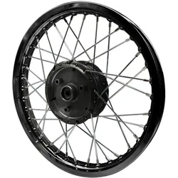Speichenrad Felge Alu 1,6x16 passend für Simson S51 S50 S70 Schwalbe KR51 Alufelge Edelstahl Speichen Craftride AF27 schwarz
