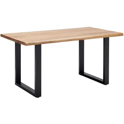 Esstisch Holz Len Eichefarben ca. 160x90 cm