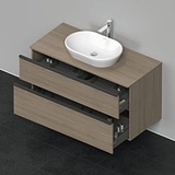 Duravit D-Neo Waschtisch-Unterschrank DE496903535 120 x 55 cm, Eiche Terra, wandhängend, 2 Schubkästen, 1 Konsolenplatte