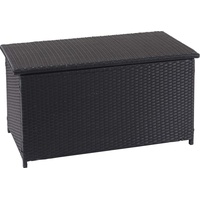 MCW Poly-Rattan Kissenbox MCW-D88, Gartentruhe Auflagenbox Truhe Basic schwarz, 63x135x52cm 320l