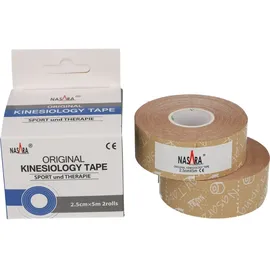 Nasara Kinesio Tape | 2,5cm x 5m (2 Rollen) 2 St