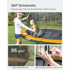 Songmics Gartentrampolin 305 cm inkl. Sicherheitsnetz schwarz/orange