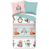 Traumschlaf Flanell Tiere 155 x 220 cm + 80 x 80 cm