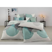 BIERBAUM Bettwäsche »Carla in Gr. 135x200 oder 155x220 cm«, (2 tlg.), Bettwäsche aus Baumwolle, geometrische Bettwäsche mit Reißverschluss, grün