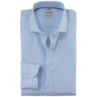 Olymp Herren Hemd blau gestreift, blau, NOS