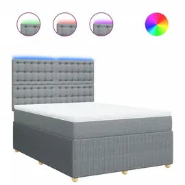vidaXL Boxspringbett mit Matratze Hellgrau 160x200 cm Stoff