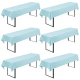 6 Stück Biertisch Tischdecke Universal für 50cm u.70cm Biertische Hussen für Biertisch, Biertischhussen Blickdichte Biertisch-Husse Bierzeltgarnitur Waschbar Biertischdecke 100x250cm(Hellblau)