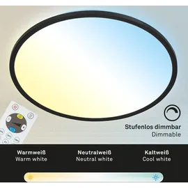 Briloner LED Panel Slim Ø 42 cm, schwarz, ultraflach CCT