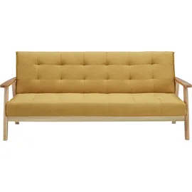 SalesFever Schlafsofa Strukturstoff 3-Sitzer Senfgelb