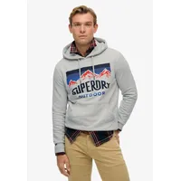 Superdry Kapuzenpullover Mountain Relaxed Hoodie Grau S