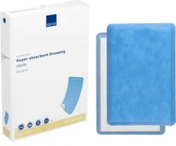 ABENA® Wundauflage, steril, weiß/blau 1010002360 , 1 Packung = 10 Stück, Maße: 20 x 30 cm