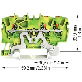 WAGO 2201-1307 Schutzleiterklemme 4.20mm Push-In-Klemme Grün, Gelb 100St.