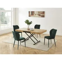 Vente-unique 2-in-1-Tisch ausziehbar & höhenverstellbar - MDF & Stahl