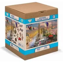 INVENTO 502249 Puzzle 150 Teile Wooden City: Wooden Puzzle Spring in Paris M