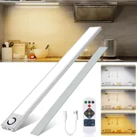 BOOTEEK 40CM Unterbauleuchte Küche LED Schrankbeleuchtung mit Bewegungsmelder, 4000mAh USB Wiederaufladbar Schranklicht mit Fernsteuerung, Magnetisch LED Schrankleuchte für Küche Treppe Kleiderschrank