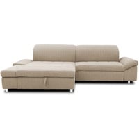 DOMO. collection Ecksofa Mika, Sofa in L-Form, Eckcouch mit Rücken- und Armlehnfunktion, Polsterecke 260 x 178 x 80 cm (BxTxH), beige