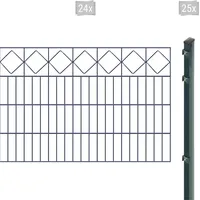 Arvotec Doppelstabmattenzaun »EXCLUSIVE 80 zum Einbetonieren "Karo" mit Zierleiste«, Zaunhöhe 80 cm, Zaunlänge 2 - 60 m 61349369-0 anthrazit H/L: 80 cm x 48 m