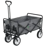 Juskys Bollerwagen 100 kg Tragkraft - Transportwagen faltbar - Einkaufen & Camping - Dunkelgrau