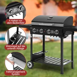 Royal Gourmet Gasgrill 4 Brenner schwarz