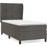vidaXL Boxspringbett 100 x 200 cm Dunkelgrau