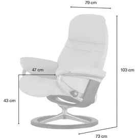 Stressless Relaxsessel Leder 79 x 103 x 73 cm Schwarz mit Hocker