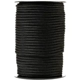SNURO Nylonseil (4mm, 50m, schwarz) - Paracord aus robustem, geflochtenem Polyamid - Verschleißfest und stark - Bruchkraft 275kg