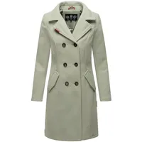 Marikoo Damen Mantel in Wollmantel-Optik Langer Trenchcoat mit Reversekragen