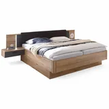 Stella Trading Livetastic Bettanlage Graphit, Eiche, 180x200 cm Beleuchtung, für Rollrost geeignet, Lattenrost geeignet, Schlafzimmer, Betten