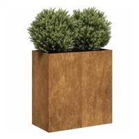 VidaXL Pflanzkübel Rostig 80x40x80 cm Wetterfester Stahl