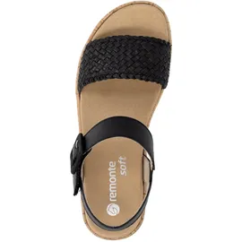 remonte SandaleSchwarzKeil für Damen, schwarz, Größe 37