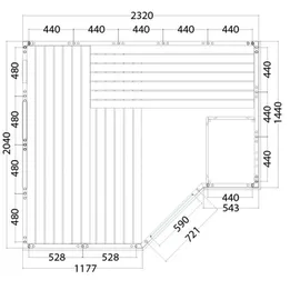 Harvia Polaris Large Massivsauna aus Fichte Saunakabine ca. 234x206x204 cm