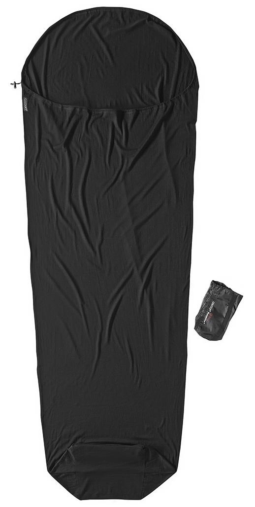 Cocoon MummyLiner Merinowolle Hüttenschlafsack (Wärmeleistung +7,0°C / max. Körpergröße 190cm / Gewicht 0,495kg) - black