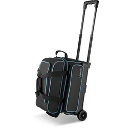 VEVOR Bowlingtasche 2 Bälle mit Doppelrollen Griff Bowling Bag Schwarz Blau