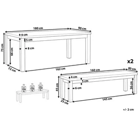 Beliani Gartenmöbel Set 6-tlg. Grau