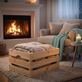 Relaxdays Holzkiste 40 x 25 x 30 cm 3-tlg. braun