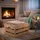 Relaxdays Holzkiste 40 x 25 x 30 cm 3-tlg. braun