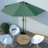 YITHOPI Halbschirm, Halb-Sonnenschirm Balkonschirm Kurbelschirm Schirm Halbrund Stahl, Mit Lüftung und Kurbelsystem, Grün 300×150 cm Halbrund