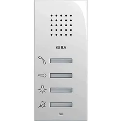 Gira System 55 Audio-Innenstation, Bus-System, Aufputz, reinweiß, 55x127x20mm, Internkommunikation, mit Türöffnerautomatik, Rufunterscheidung, Rufabscha