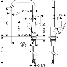 Hansgrohe Focus M41 260 1jet chrom 31820000