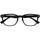 OPULIZE ORA Lesebrille für Damen Herren, Designer Stil, Leser mit Federscharnier, Rechteckiger Rahmen, Schwarz +1,00