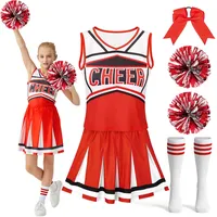 Lubolee Cheerleader Kostüm Kinder Mädchen Faschingskostüme Kinder Mädchen Karneval Kostüm kinder Kostüm Cheerleader Faschingskostüm (150)