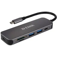 D-Link 5-in-1 USB-C Multiport-Adapter, Card Reader, USB-C 3.0 [Stecker] (DUB-2325)