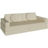 Tectake tectake® Spielsofa, 8-teilig, flexible Anordnung, Leinenbezüge, abnehmbar und waschbar, stapelbar