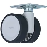 MS Beschläge Transportrolle Grau Doppelrolle Ø 50mm Möbelrolle 50kg Traglast Montageplatte