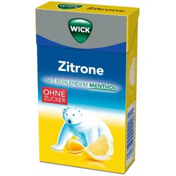 WICK Husten Bonbons  ZITRONE & NATÜRLICHES MENTHOL  ohne Zucker  46 g Bonbons