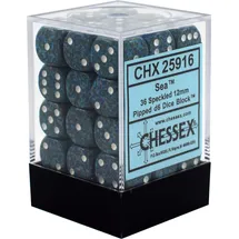 Chessex Speckled 12mm d6 Dice Blocks with Pips (36 Dice) - Sea