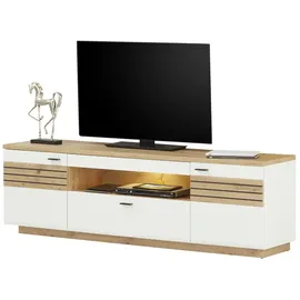 Uno Frenso Lowboard 190 x 59 x 47 cm Weiß Holzwerkstoff