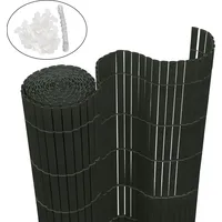 LZQ 160x300cm Sichtschutzmatte PVC Bambus Sichtschutz Garten Sichtschutzzaun Balkon Zaun Windschutz Balkonverkleidung Anthrazit - Schwarz
