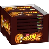 Lion Multipack: 16x NESTLE LION NESTLÉ LION CHOCO Mini, kleiner Knusper-Schokoriegel mit Karamell-Füllung & Crispy Waffel, 16er-Pack (16 x 234g)