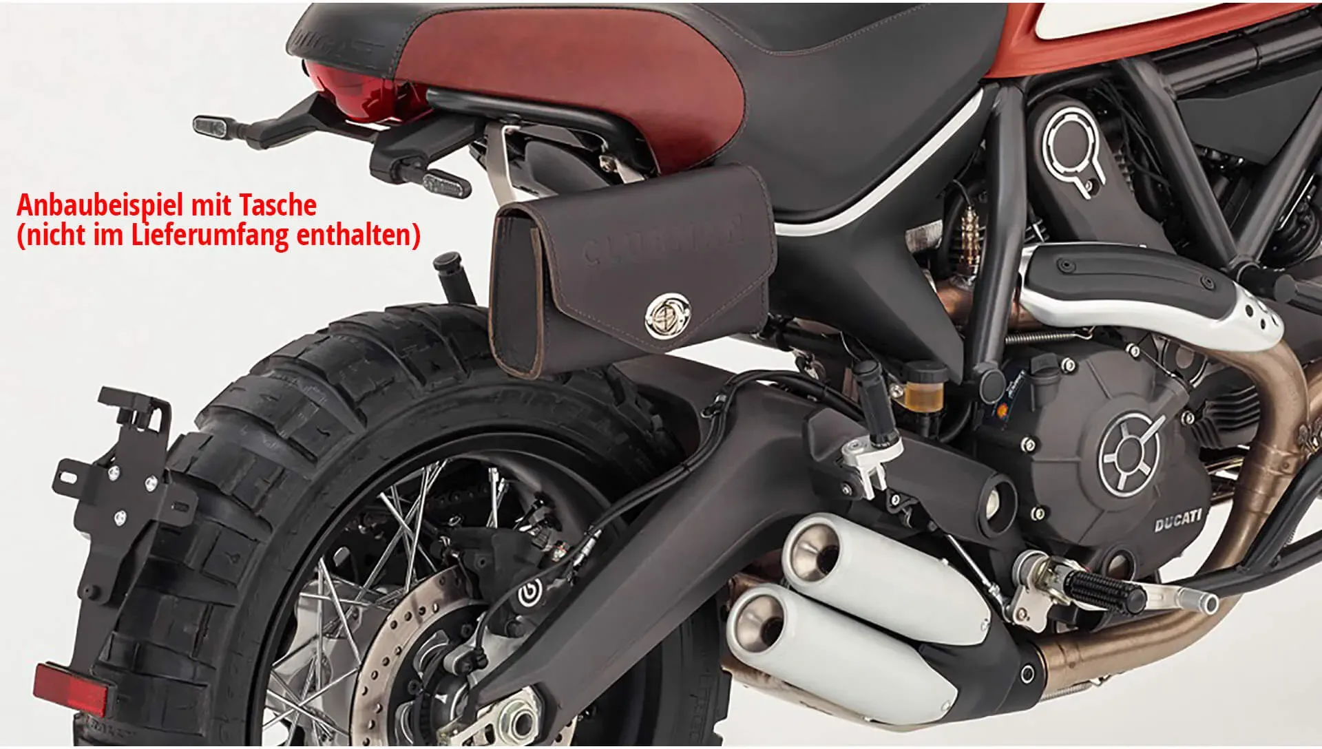 LSL CLUBMAN® tashouder voor Ducati Scrambler, zilver